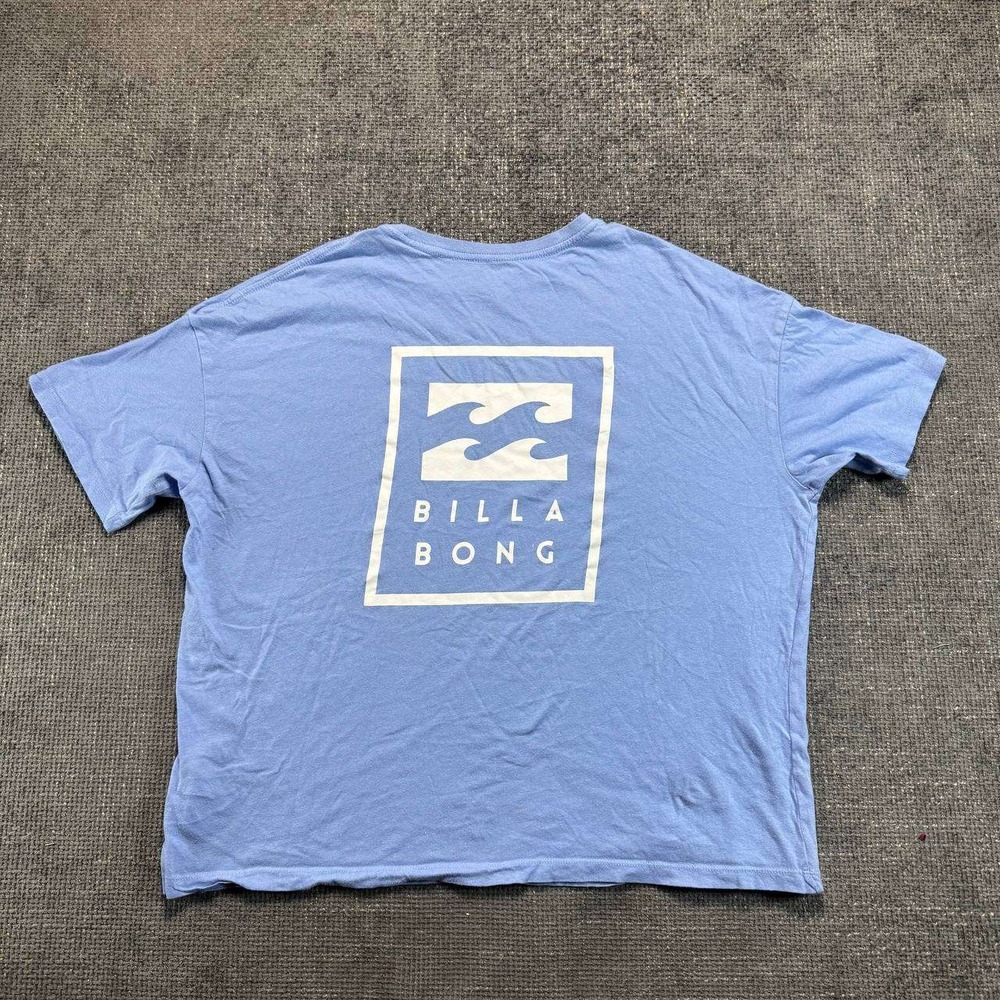 Billabong Graphic T-Shirt Unisex XL Blue Box Logo Surf Skate Boxy Fit Tee
